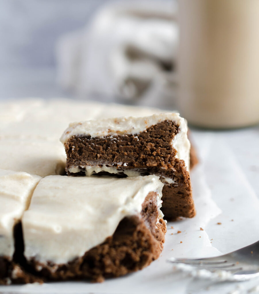 keto bailey brownie with cream cheese icing