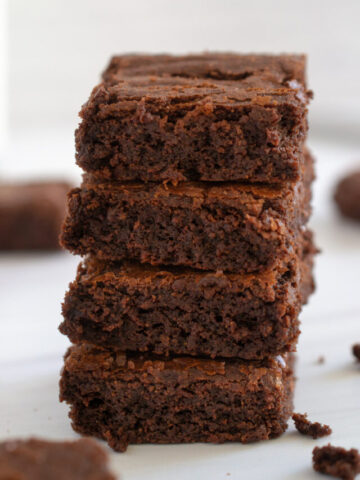 stack of dairy free brownies