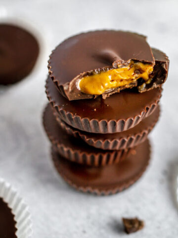 stack of vegan peanut butter cups