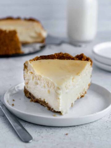 slice of dairy free cheesecake vegan cheesecake