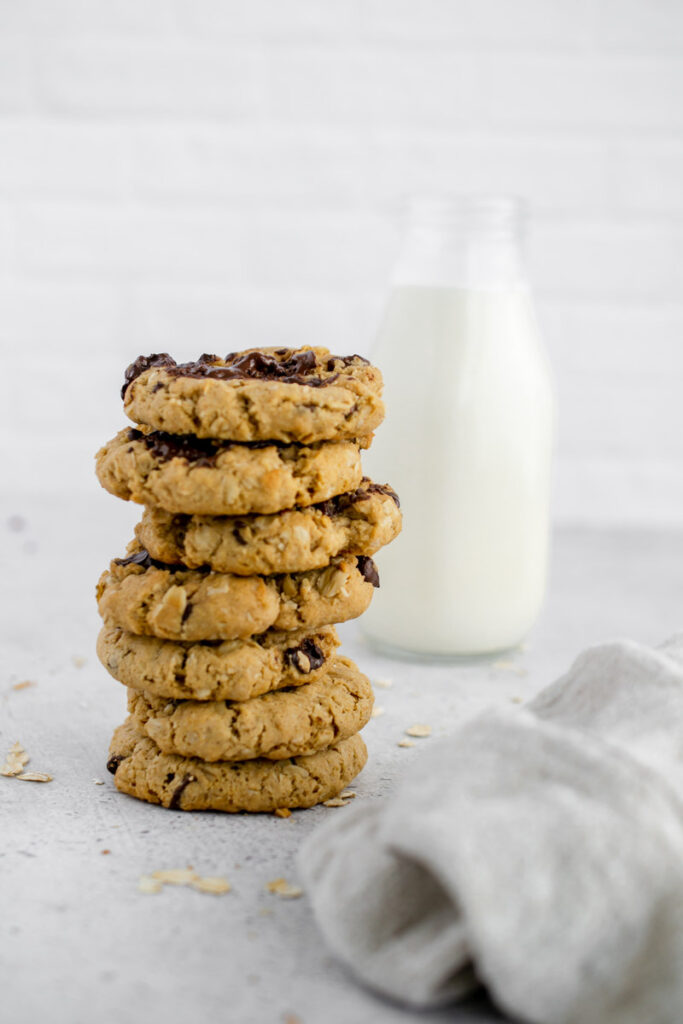 stack of vegan oatmeal cookies