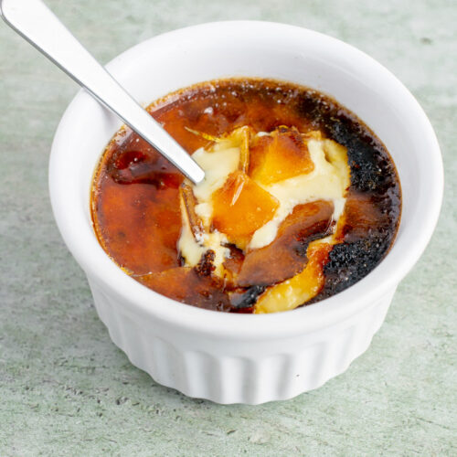 baileys creme brulee with a shattered sugar topping