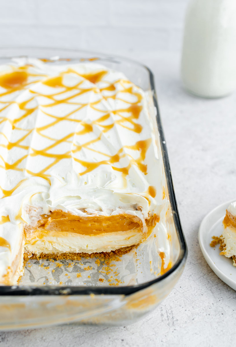 butterscotch delight in a glass baking dish