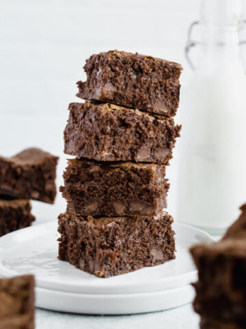 stack of condensed milk brownies