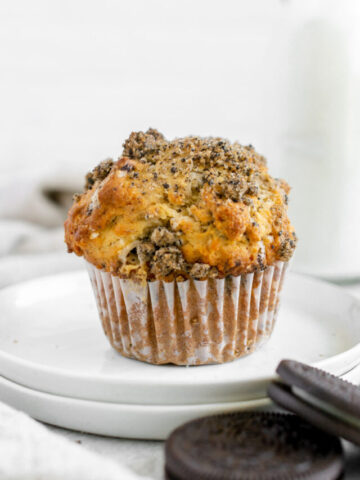 oreo muffins on a white plate