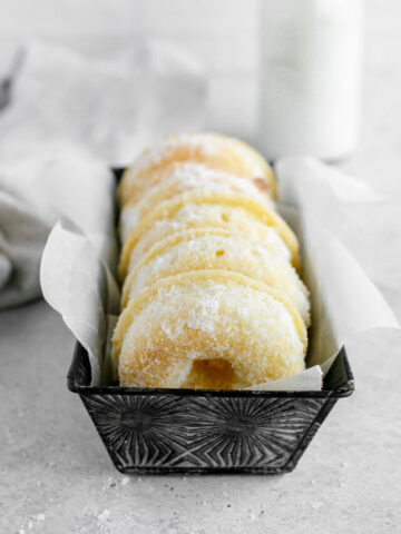sugar donuts in a loaf pan