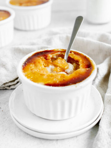 vegan creme brulee with sugar top smashed