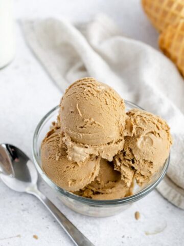 cola ice cream scooped into a bowl