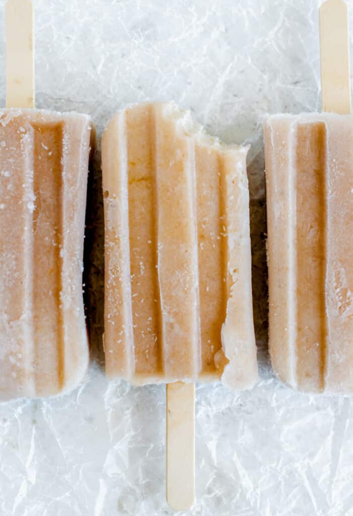 protein popsicles with bite taken out