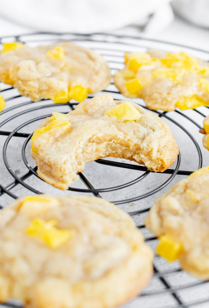 mango cookie on a cooling rack