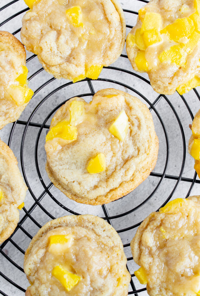 mango cookie on a cooling rack