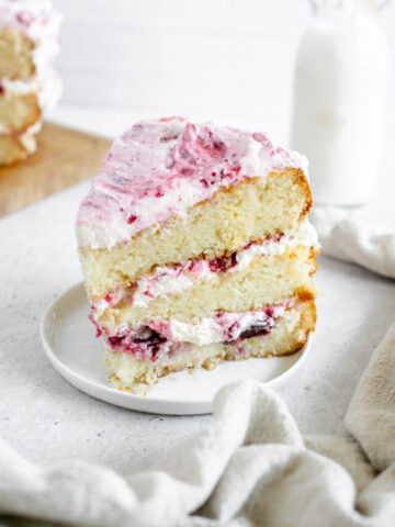 slice of white forest cake