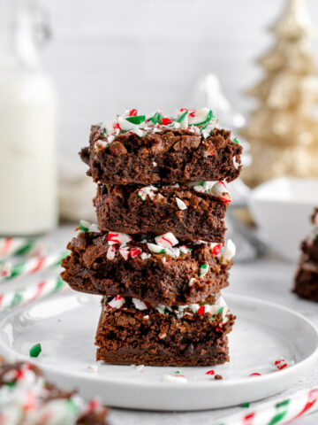 stack of peppermint brownies