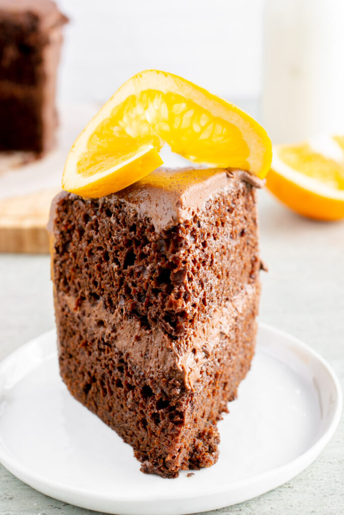 slice of chocolate orange cake