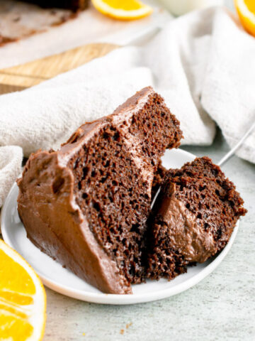 slice of chocolate orange cake