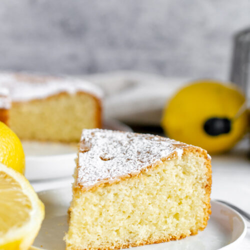 slice of italian lemon cake