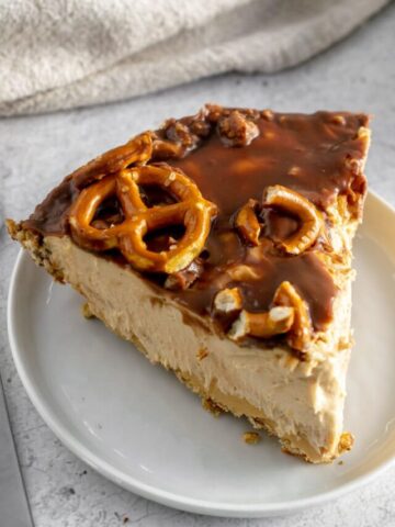 slice of peanut butter pretzel pie
