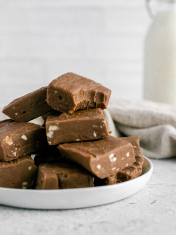 toblerone fudge on a plate