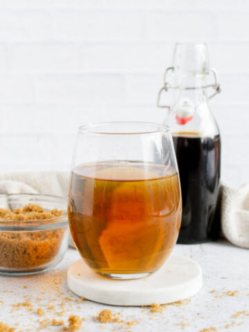brown sugar simple syrup on a cocktail